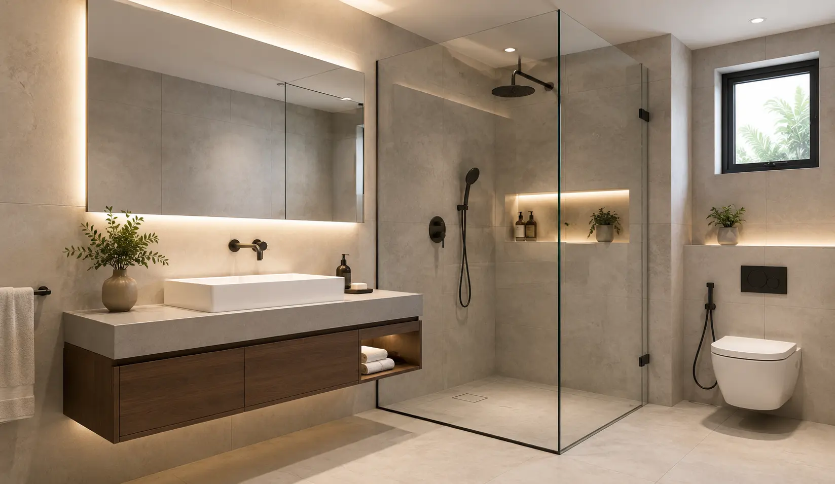 Modern Minimalist Bathroom Interior Design Bangladesh