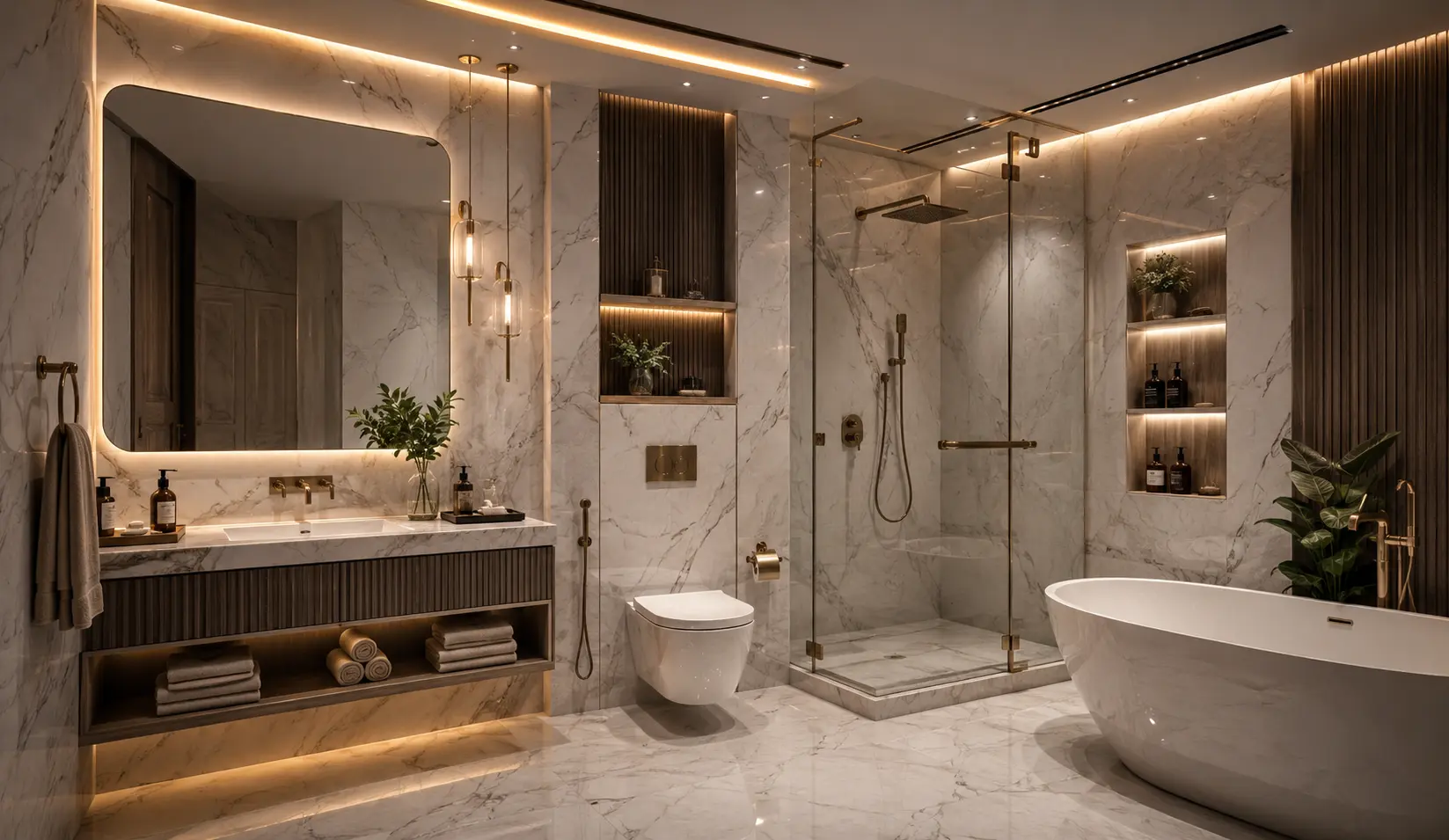 Contemporary Luxury Bathroom Interior Design Dhaka Bangladesh