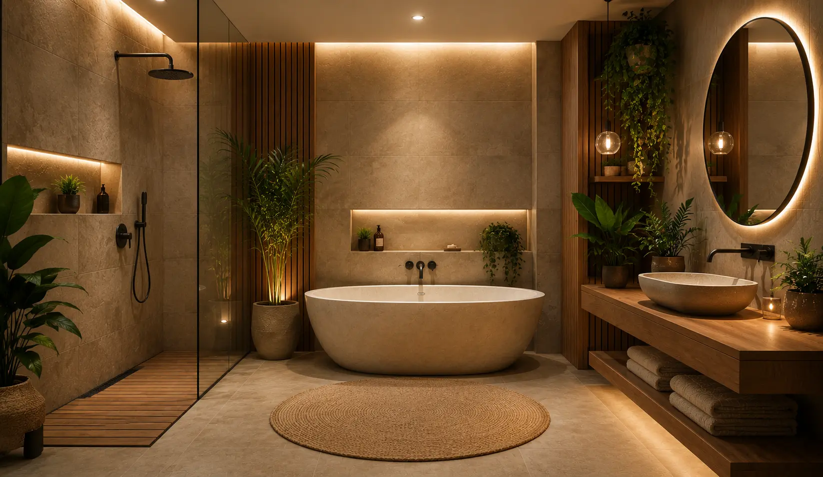 Biophilic Nature-Inspired Bathroom Interior Design Bangladesh