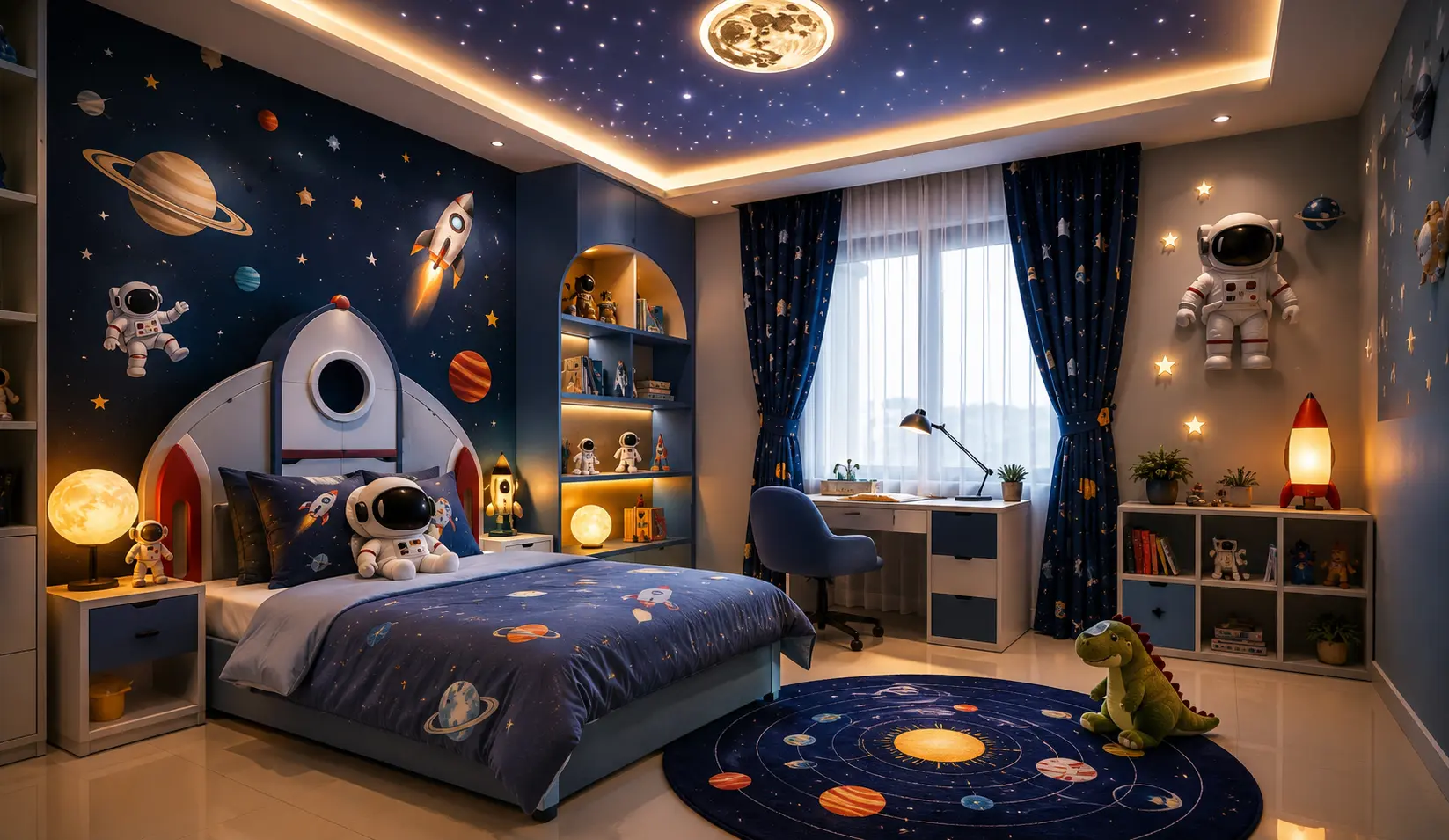 Themed Kids Room Design Bangladesh, Cozy space-themed children's bedroom