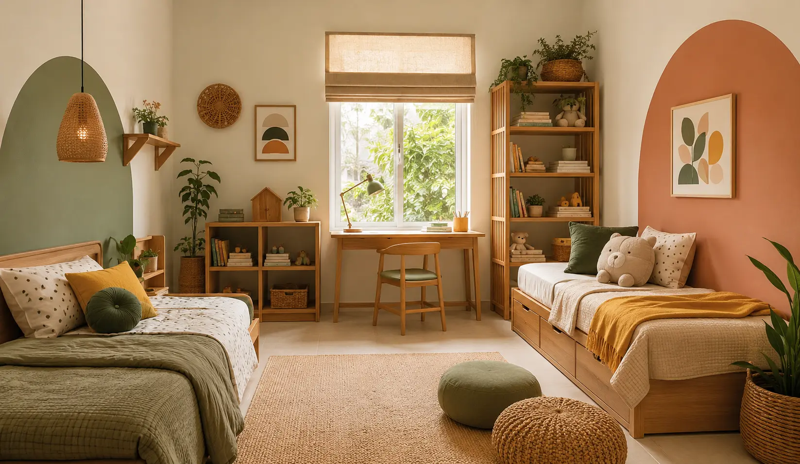 Gender Neutral Kids Room Design Bangladesh, Cozy Scandinavian boho kids' room