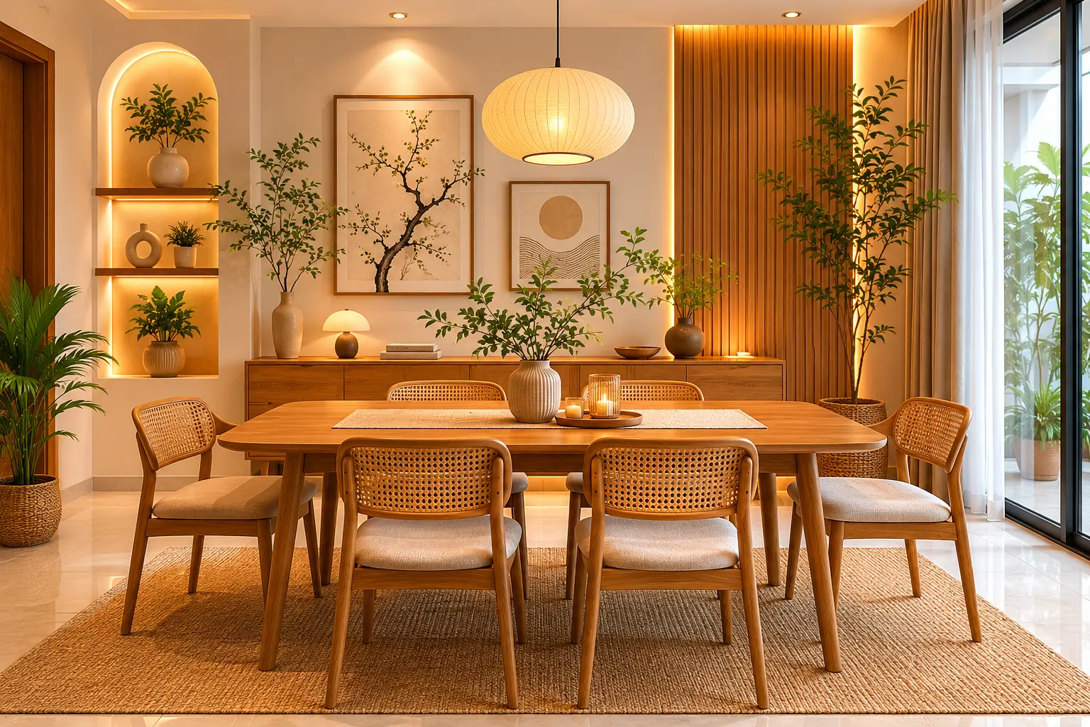 Japandi Dining Room Design Bangladesh