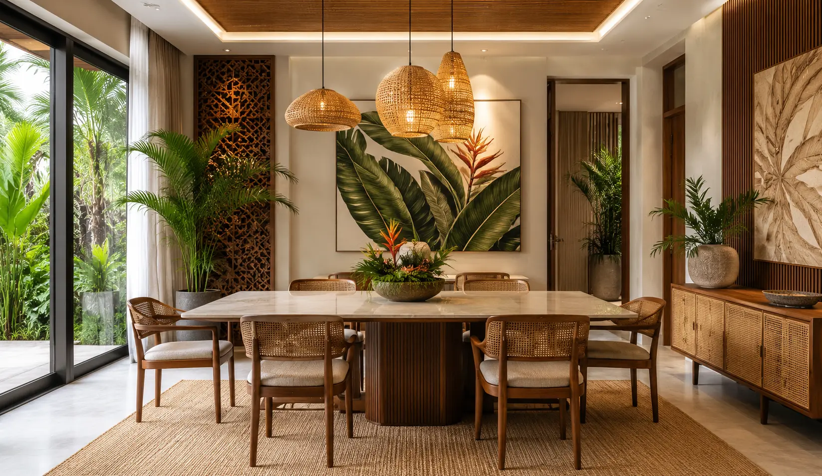Tropical Modern Dining Room Design Bangladesh