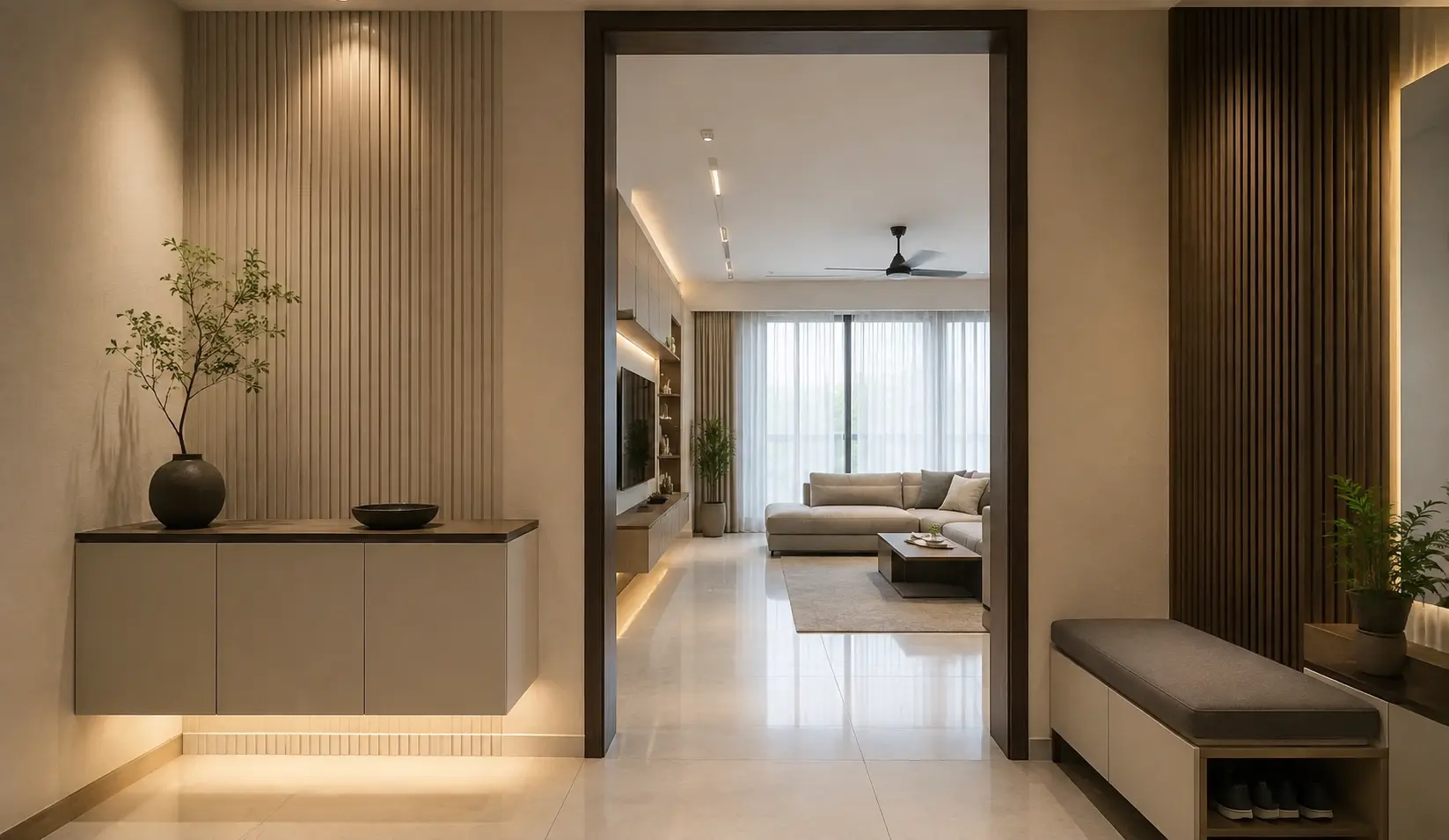 Scandinavian Family Living Interior Design Bangladesh