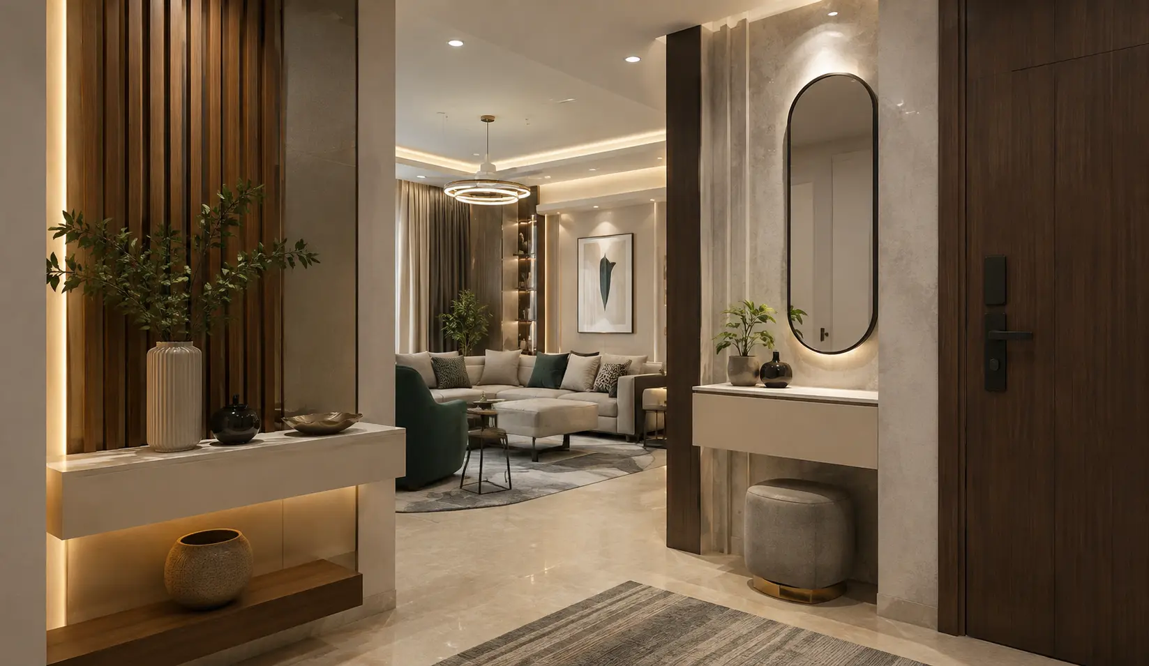 Contemporary Family Living Interior Design Bangladesh