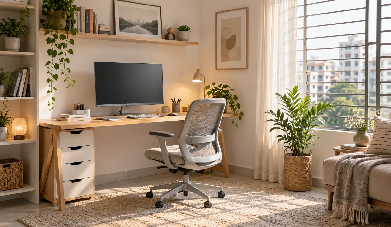 Scandinavian Home Office Workstation Interior Design Bangladesh