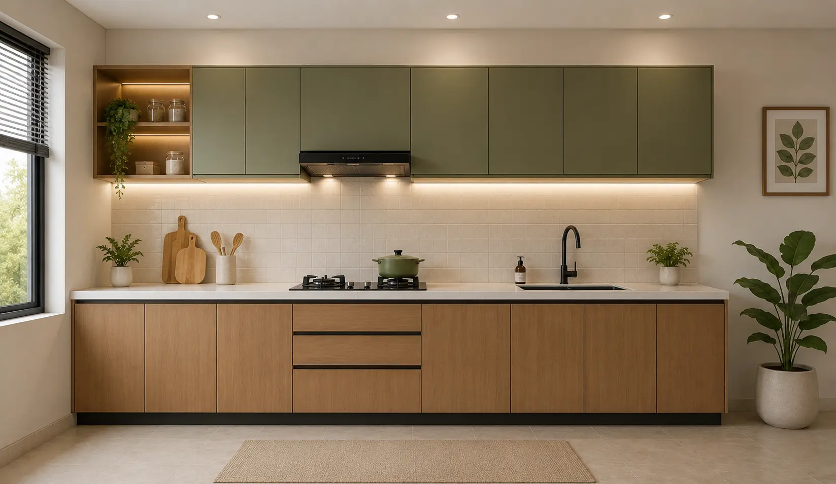 Single Wall Kitchen Cabinet Design Bangladesh