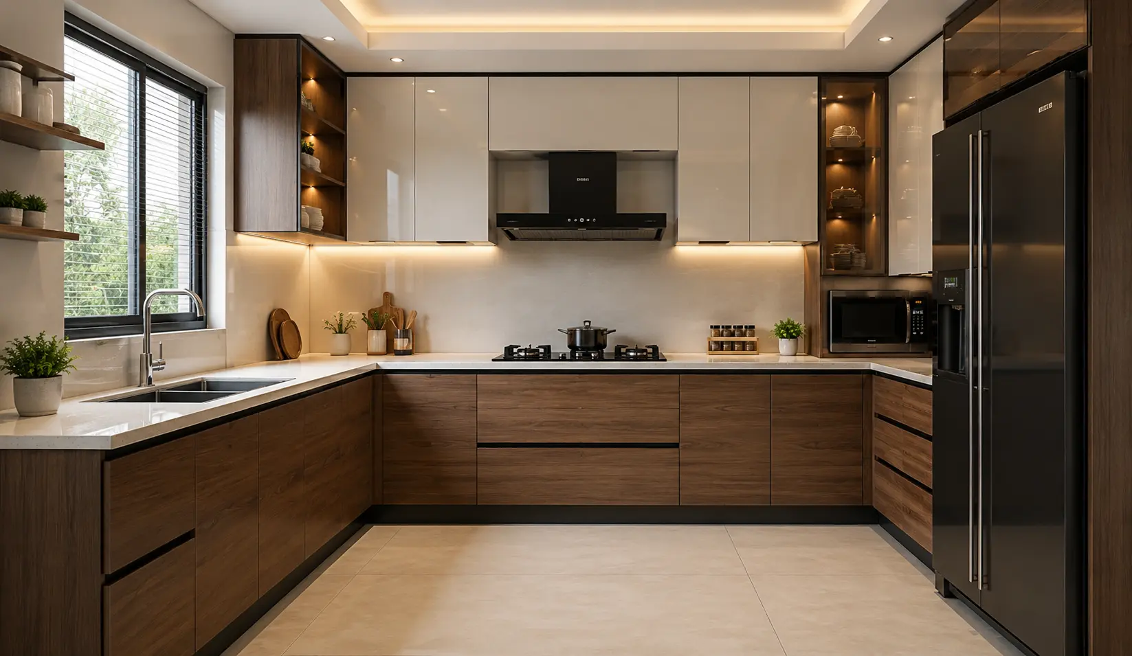 U-Shape Kitchen Cabinet Design Bangladesh