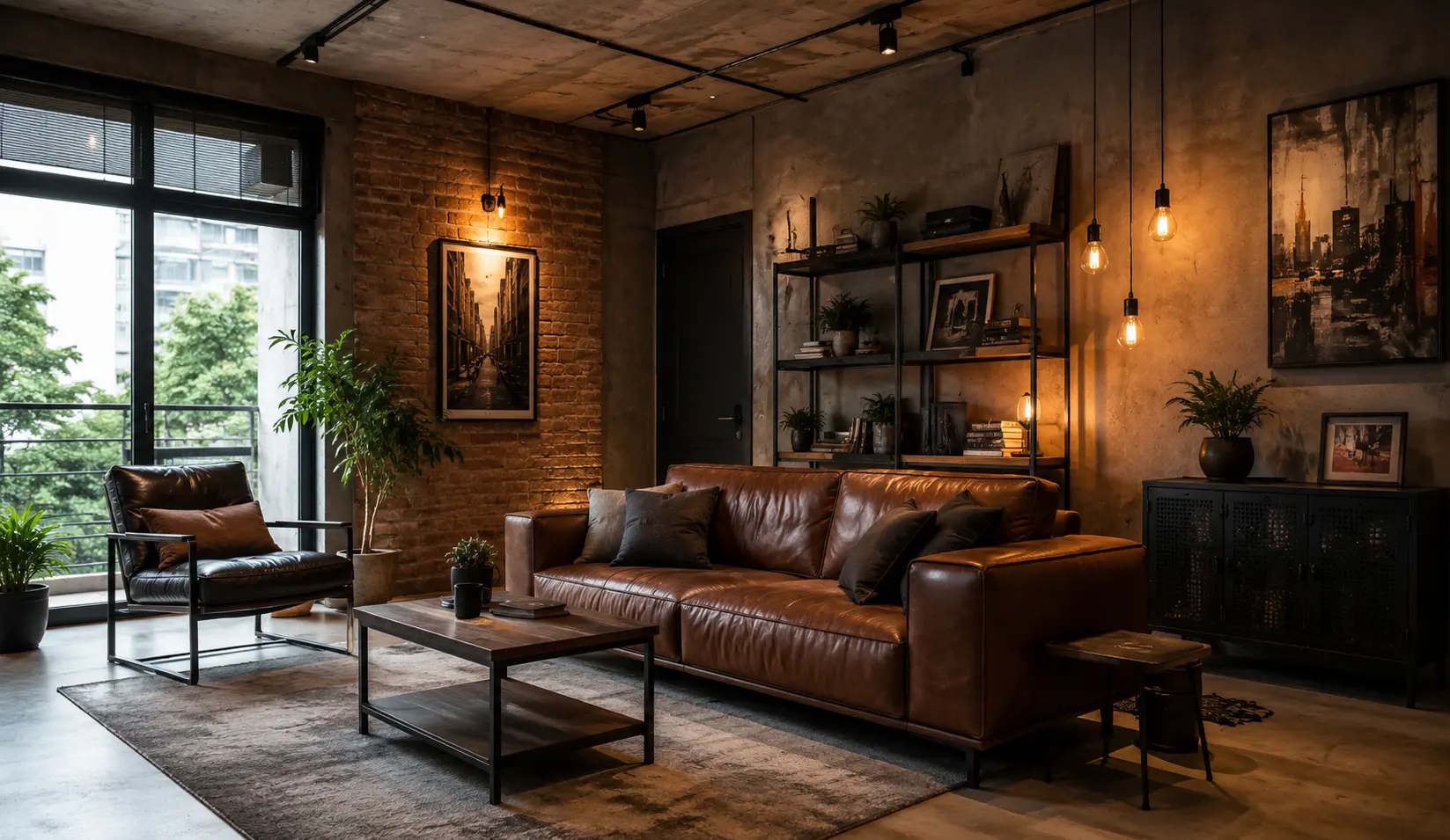 Industrial Chic Living Room Design Bangladesh