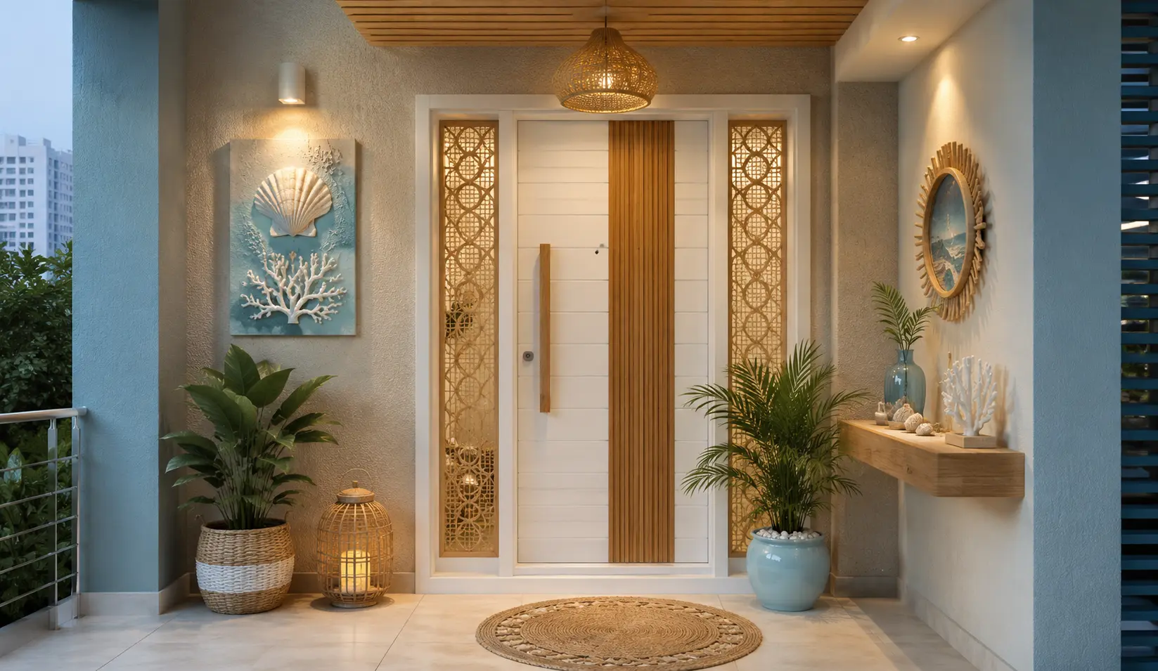 Coastal Entrance Outside Flat Interior Design Bangladesh
