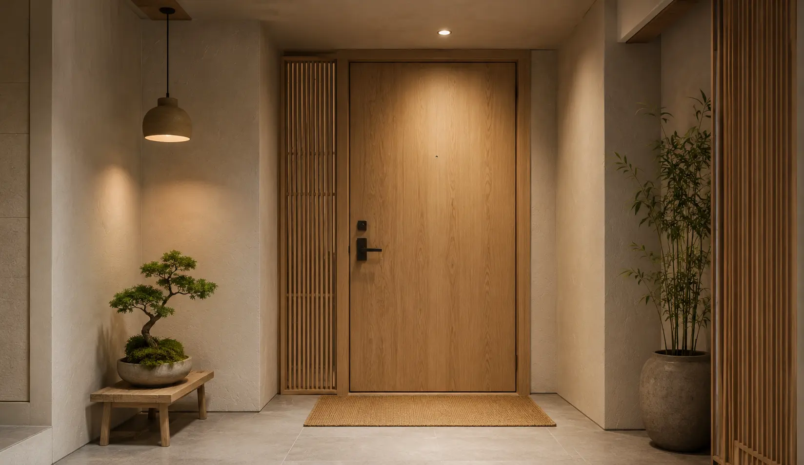 Japandi Entrance Outside Flat Interior Design Bangladesh
