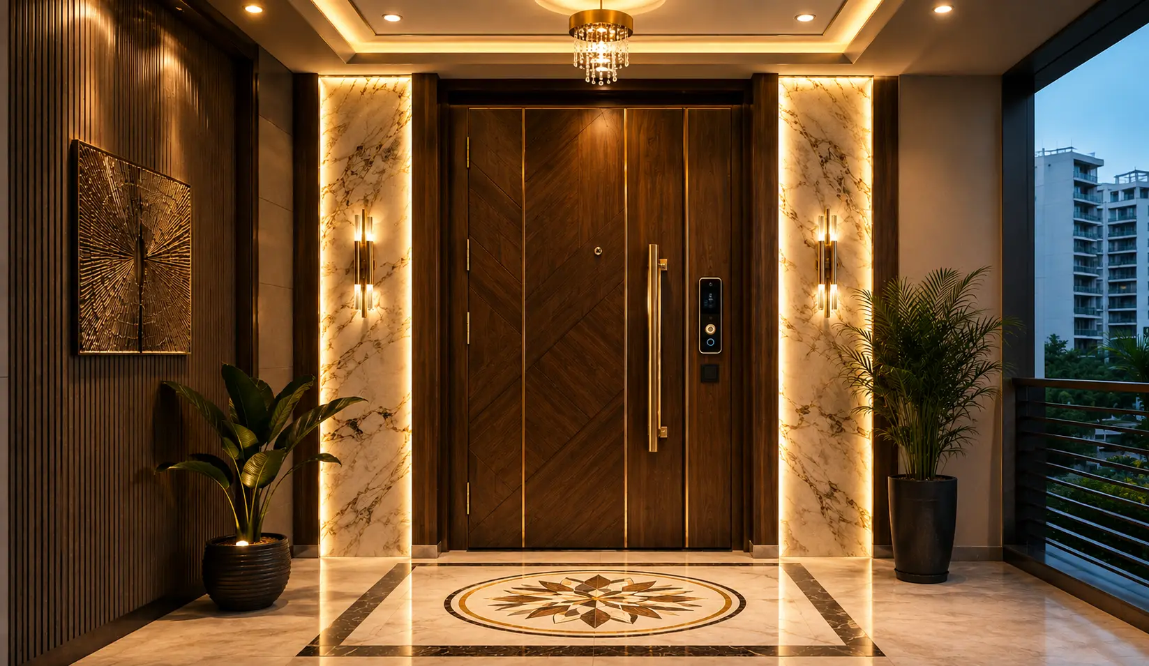 Luxury Modern Entrance Outside Flat Interior Design Dhaka Bangladesh