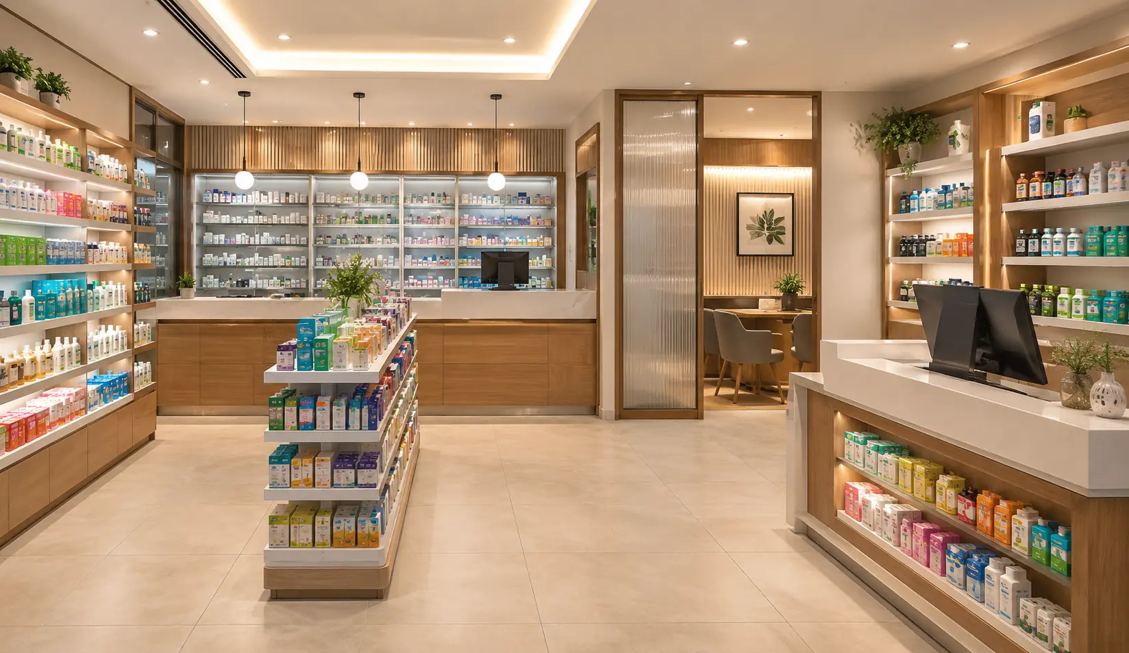 Contemporary Pharmacy Interior Design Bangladesh