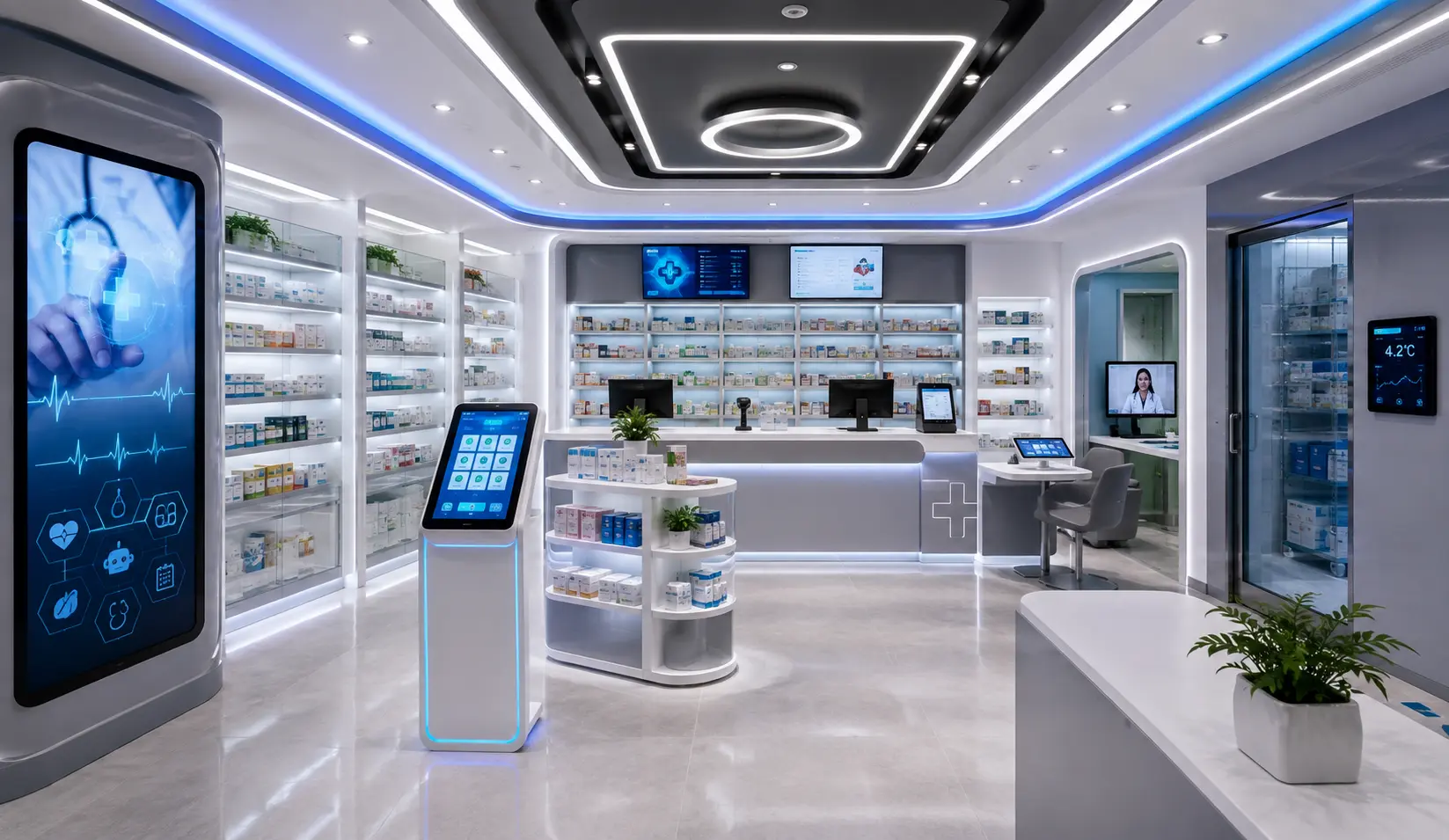 High-Tech Smart Pharmacy Interior Design Bangladesh