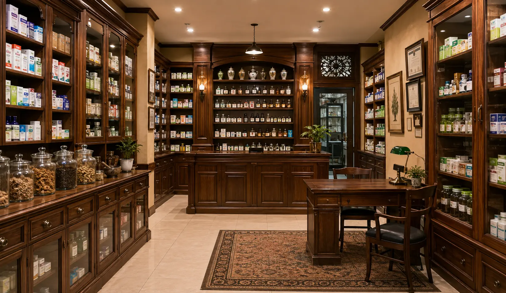 Traditional Apothecary Pharmacy Interior Design Bangladesh