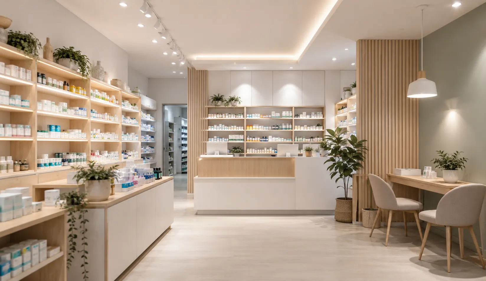 Scandinavian Pharmacy Interior Design Bangladesh