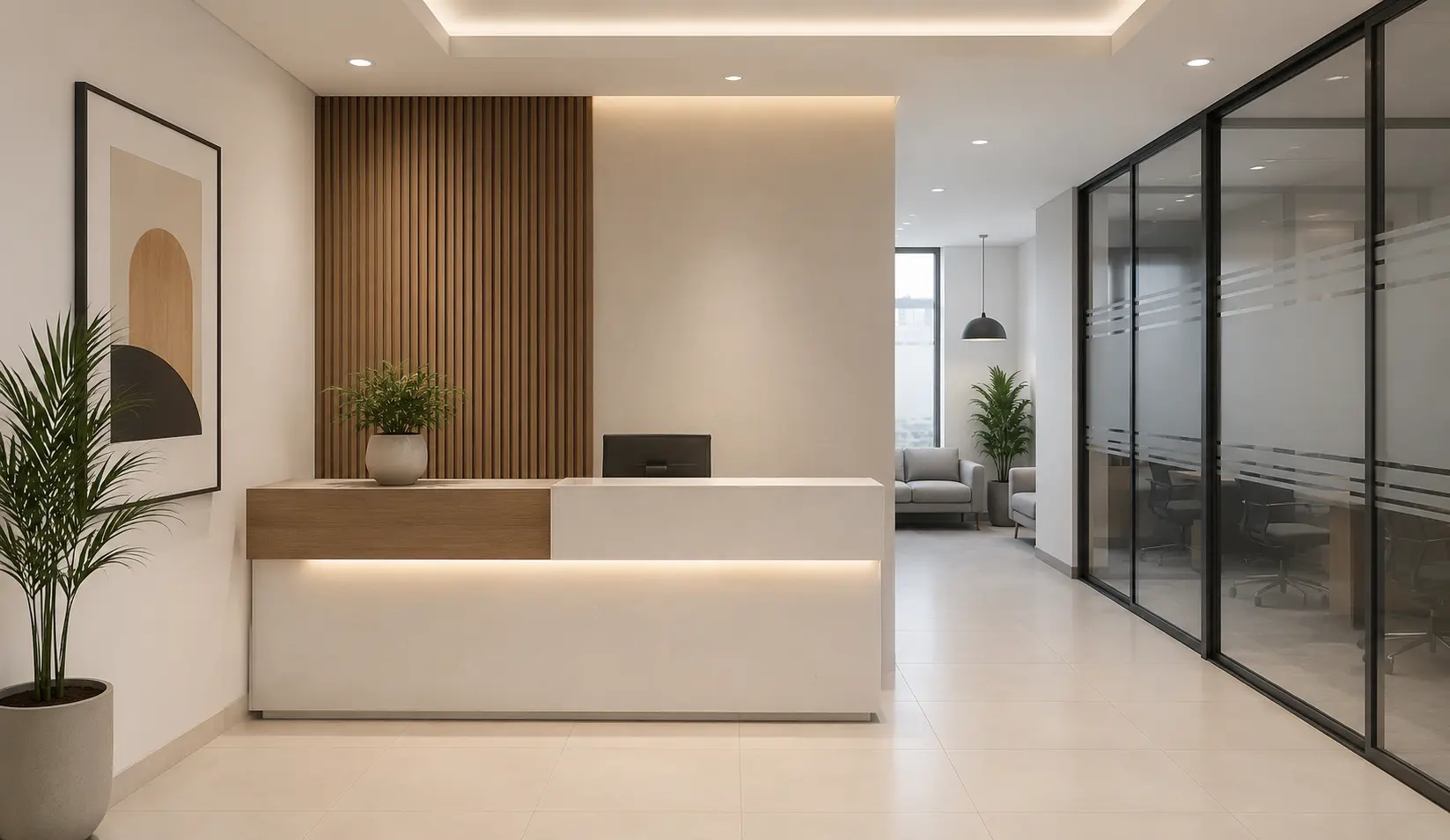 Office Reception Area Interior Design Bangladesh