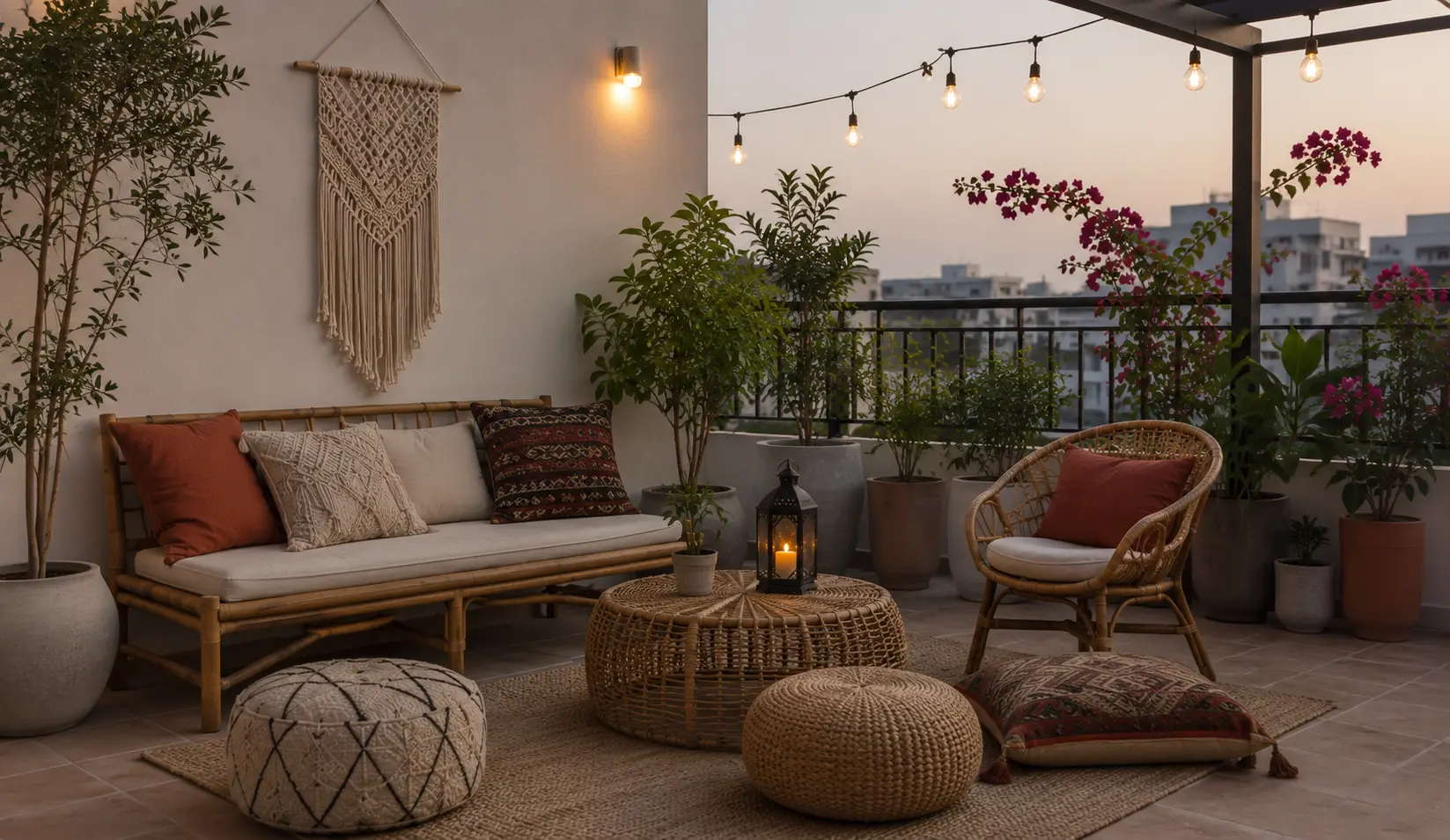 Bohemian Boho Terrace Interior Design Bangladesh