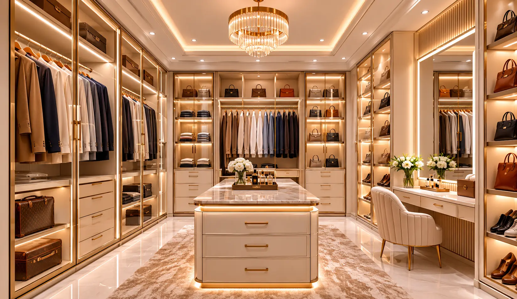 Luxury Hotel Style Walk-In Closet Design Bangladesh