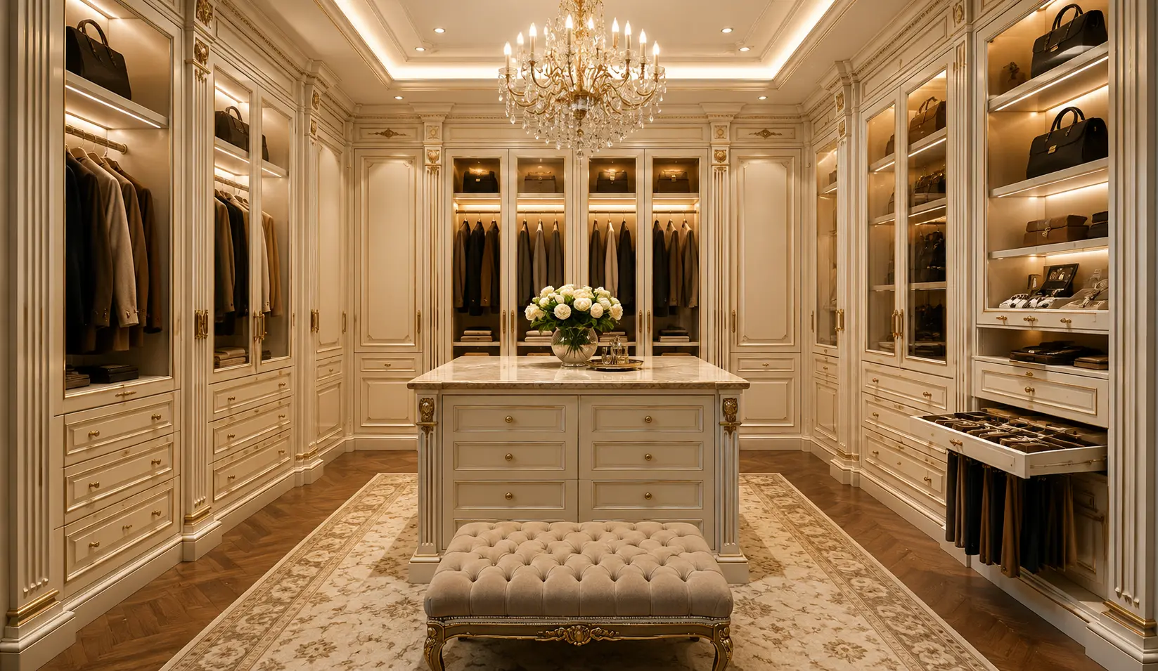 Classic Luxury Walk-In Closet Design Bangladesh
